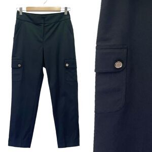 Vintage St. John Cargo Pants Black Straight Leg Cropped Trousers Women’s Size 2